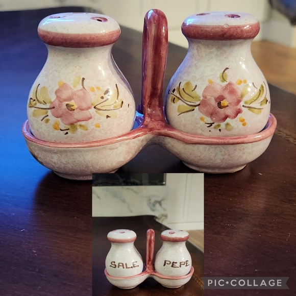 Vintage Italian (Ischia) Salt & Pepper (Sale & Pepe) Shaker with holder - Picture 3 of 16